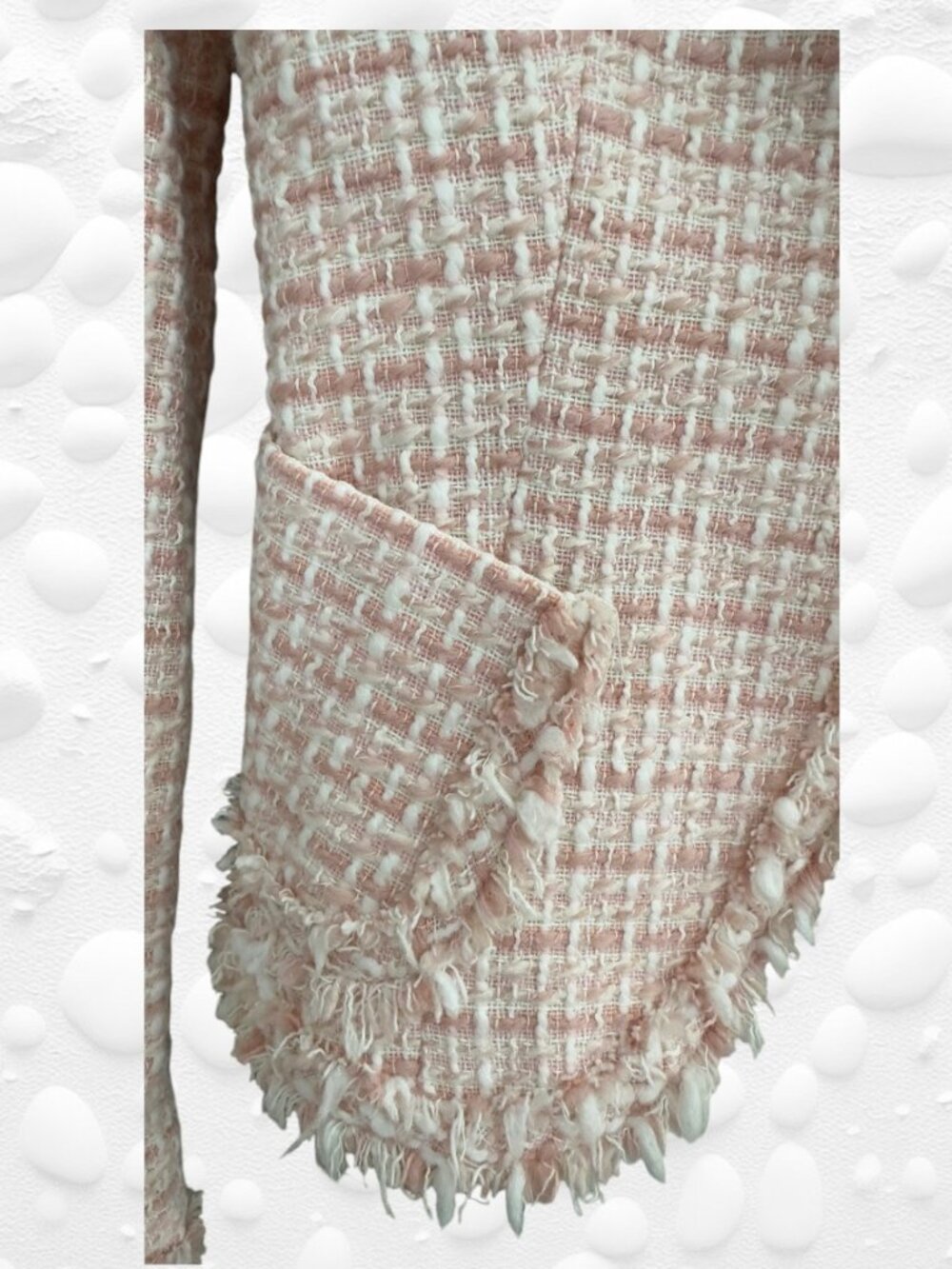 ZARA BASIC Light Pink Tweed Jacket, Size 2 - Like New - Picture 6 of 8